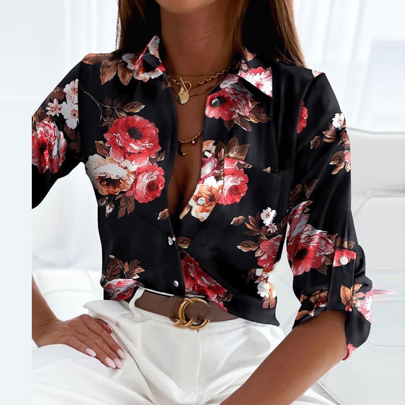 Elegant Blouse with Lapel Collar