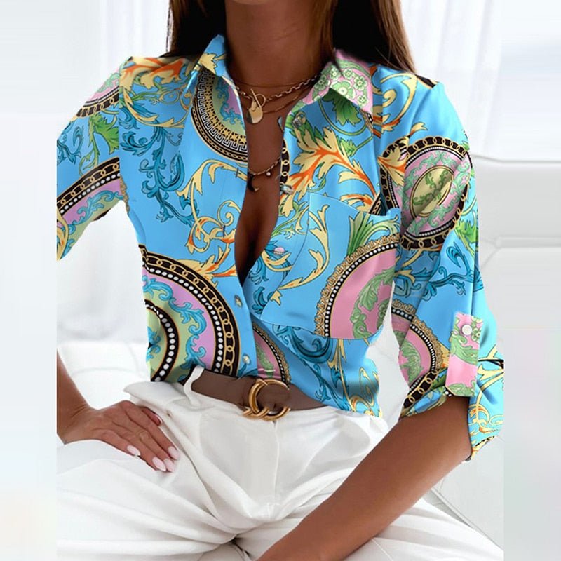 Elegant Blouse with Lapel Collar