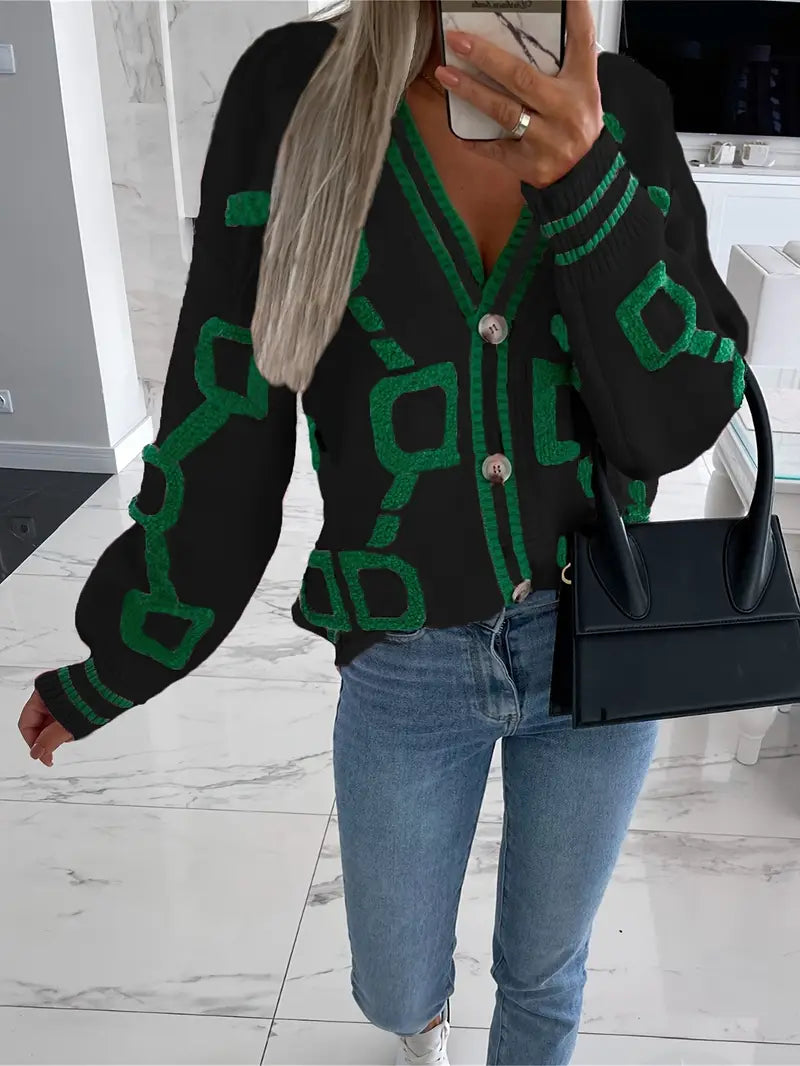 Colorblock Knit Cardigan